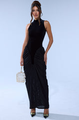 OUT FOR THE NIGHT MOCK NECK MAXI DRESS