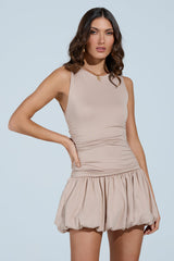DARLING MINI DRESS IN BEIGE