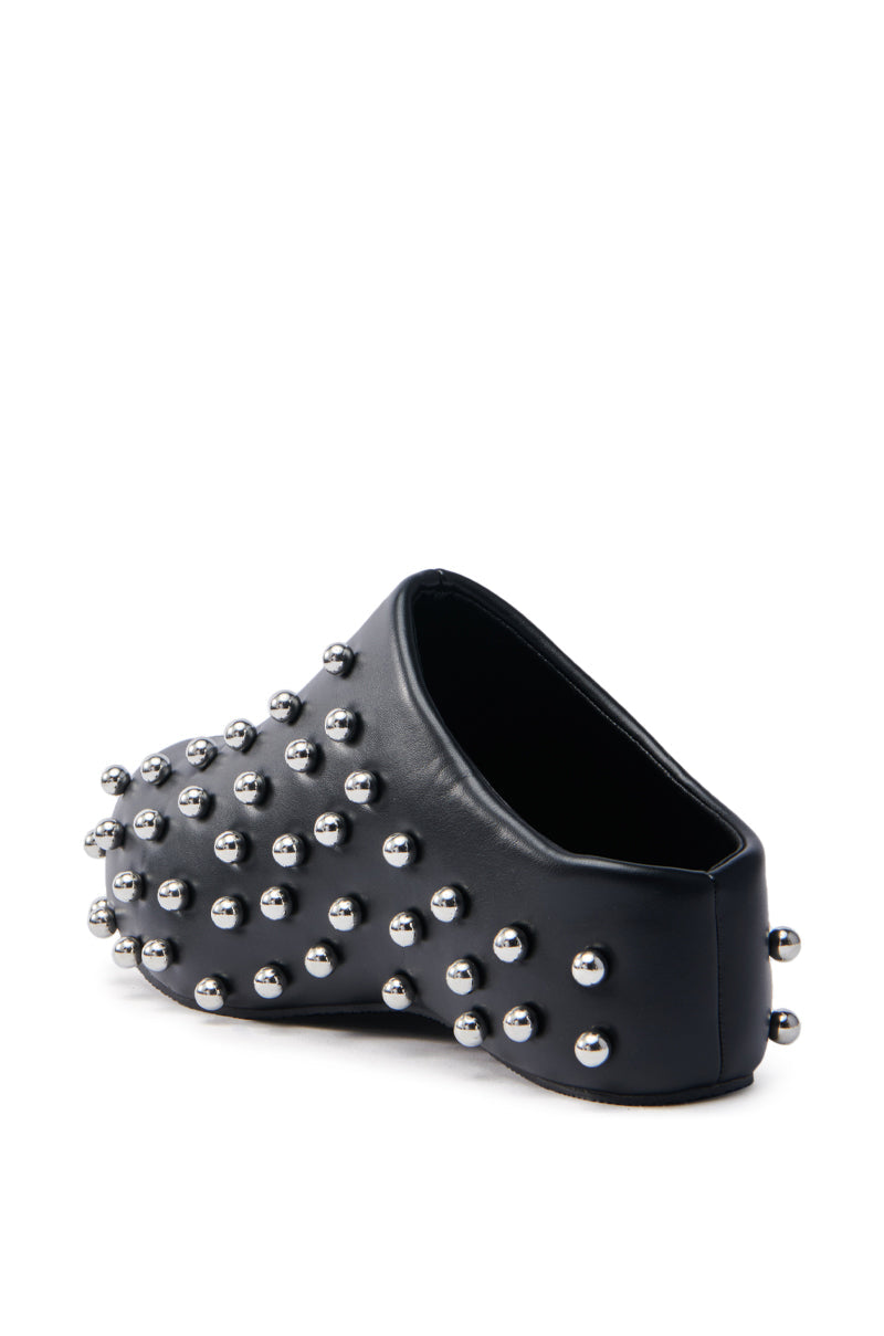 AZALEA WANG DARWIN STUD FLAT CLOG IN BLACK