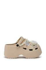 AZALEA WANG DAVIES BEIGE EMBELLISHED FLAT