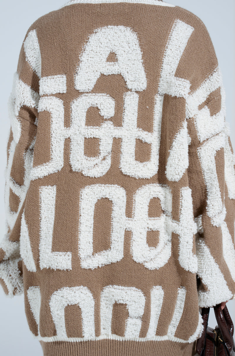 OUT OF SIGHT PRINTED SWEATER DRESS