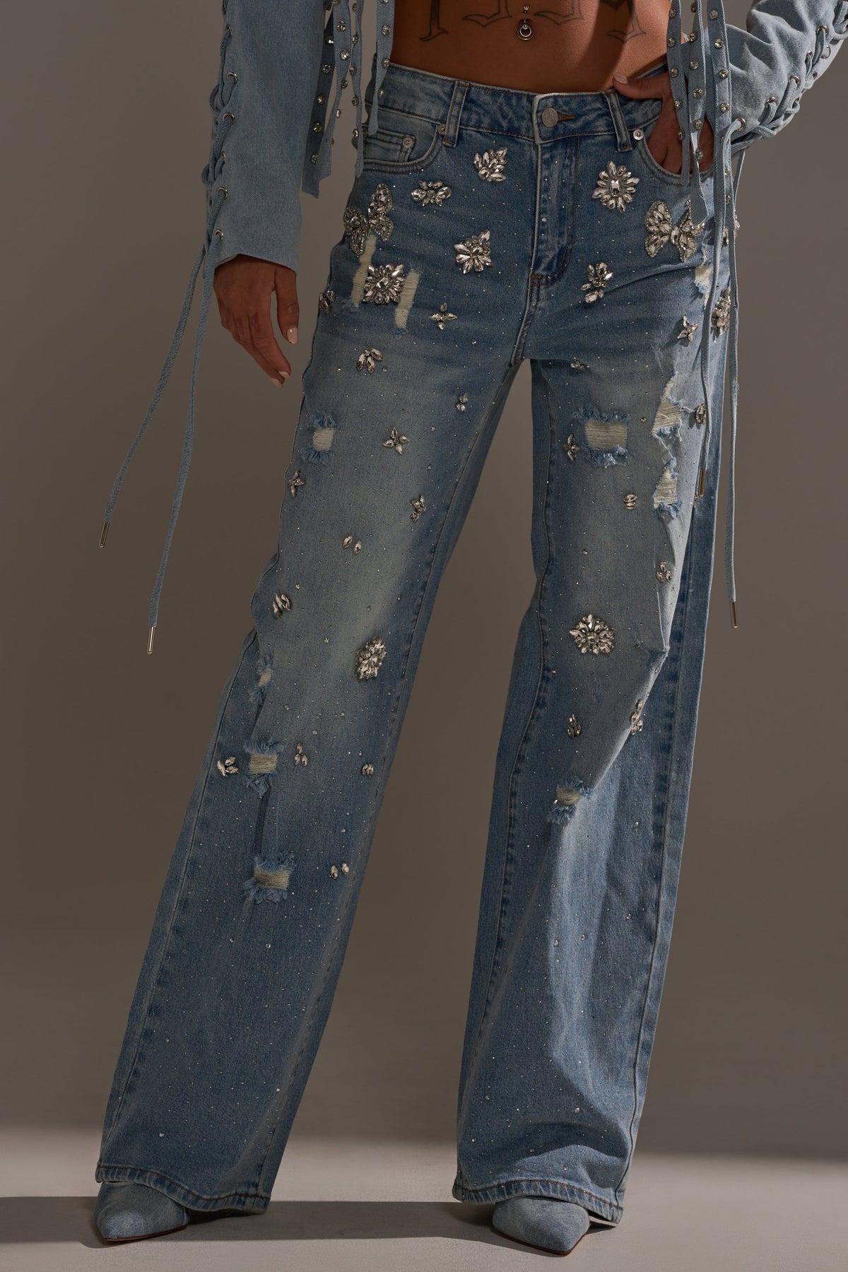 IN YOUR DREAMS RHINESTONE DENIM JEANS