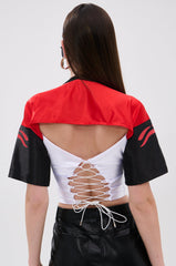 CATCH MY VIBE CORSETED JERSEY TOP