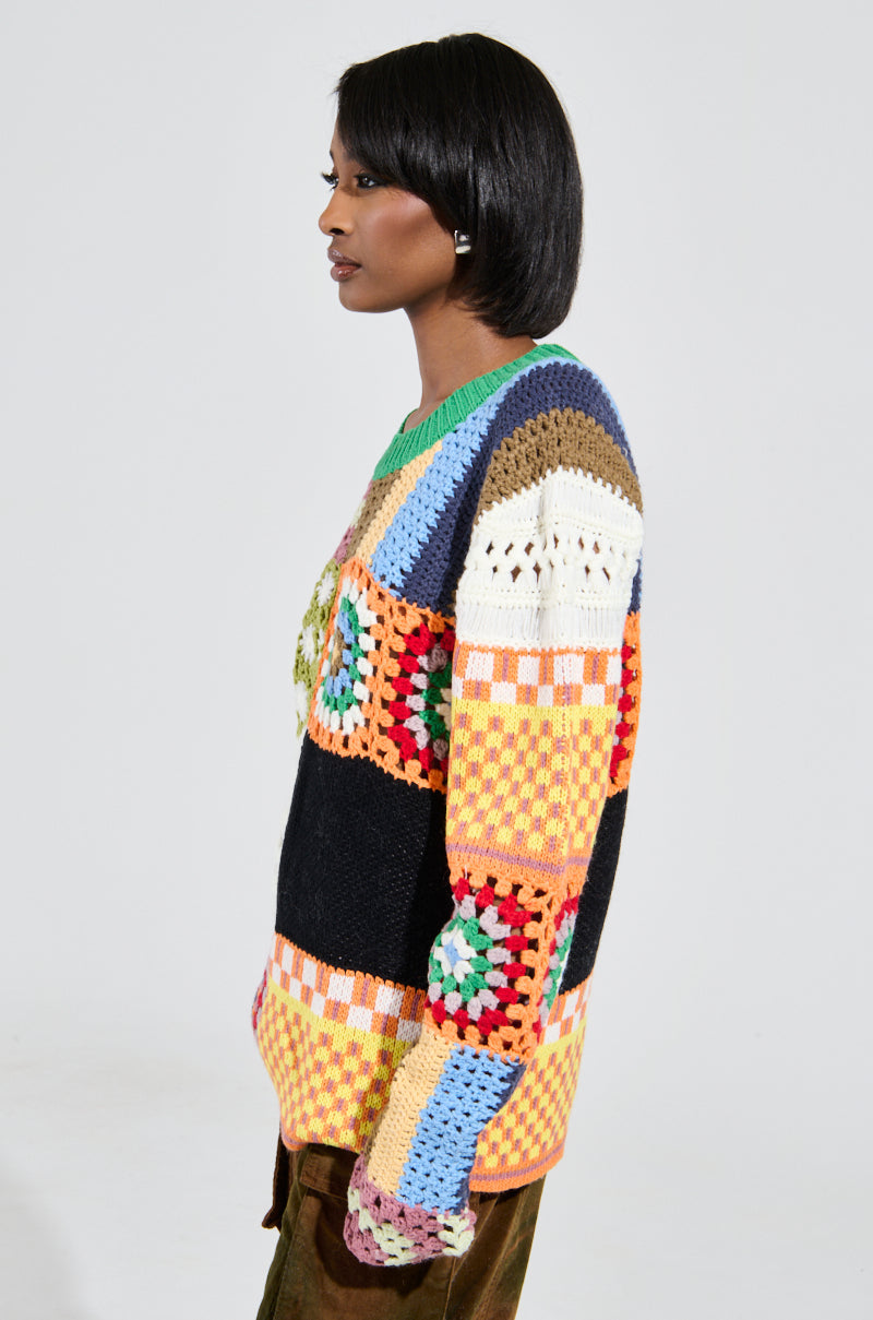 PATCHWORK PRINCESS MULTI COLOR SWEATER
