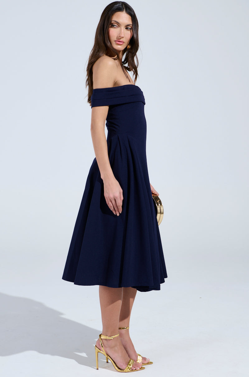 ELEVATE ME PLEATED MIDI DRESS