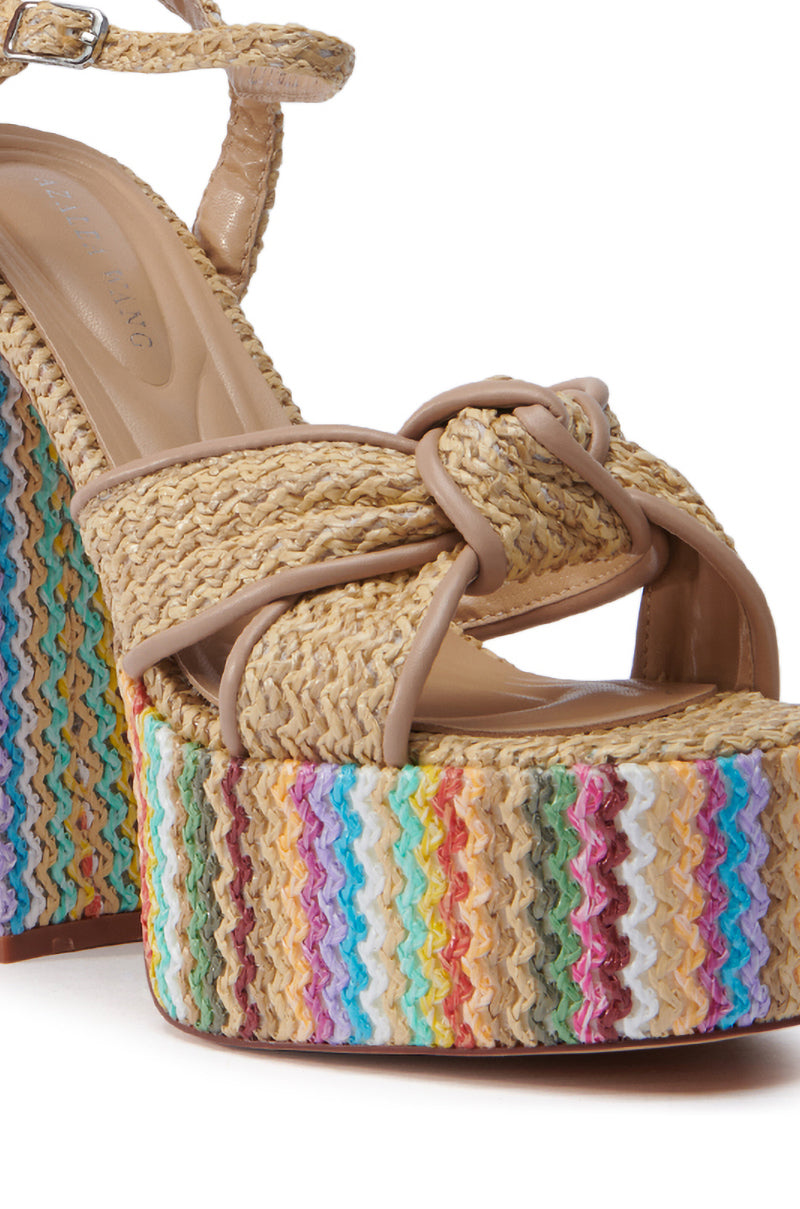 AZALEA WANG FLAVIA MULTI RAFFIA PLATFORM SANDAL