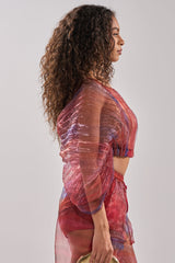 LETS LIVE IN THE MOMENT CHIFFON BLOUSE