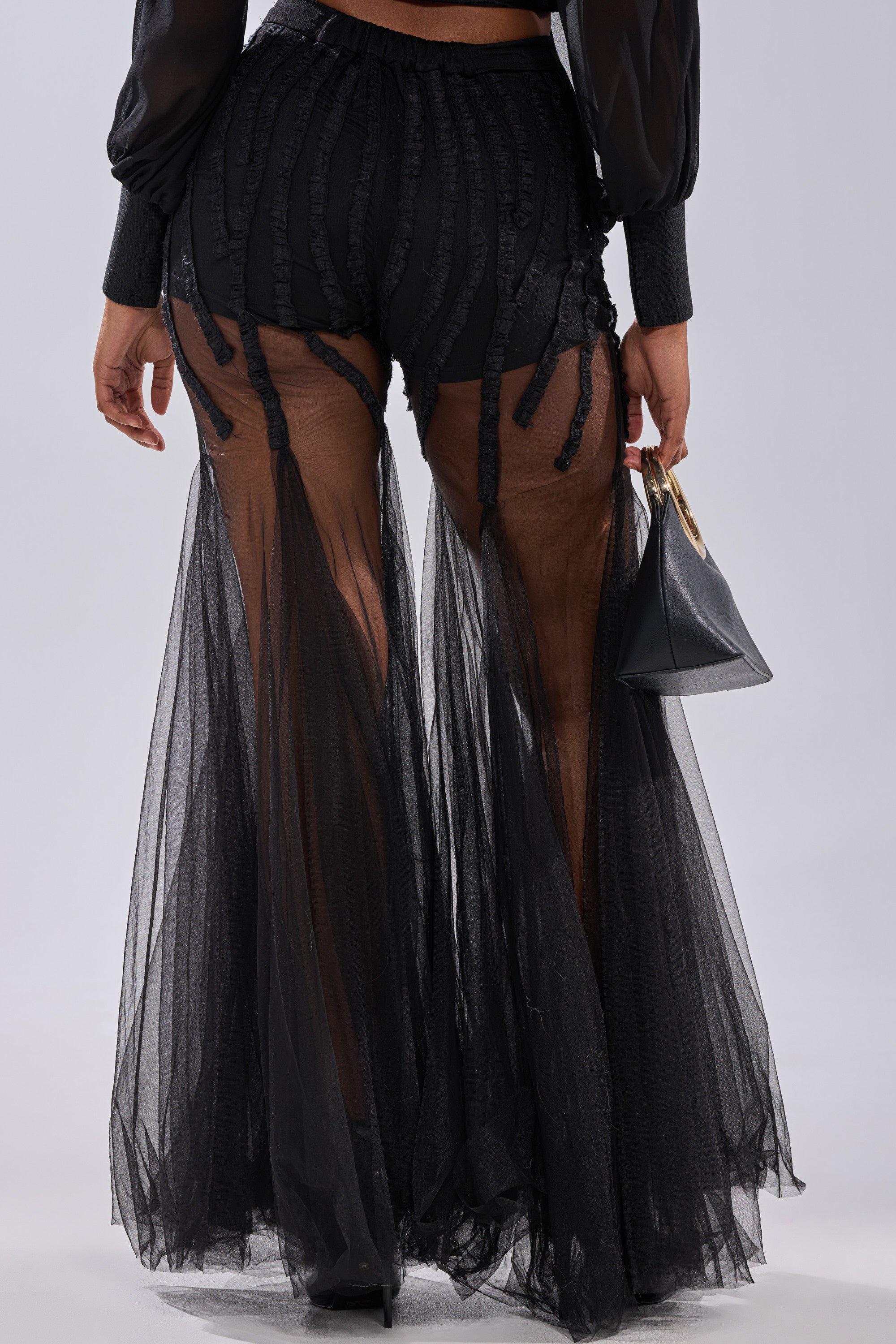 KYLIE MESH FLARE PANT