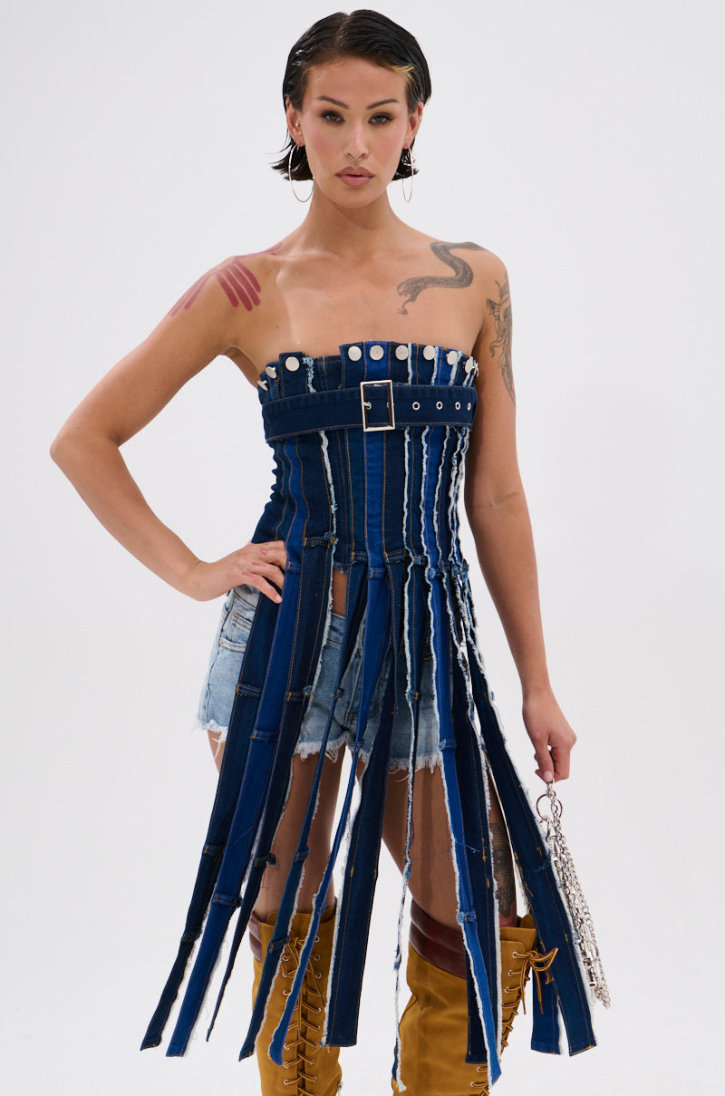 GOT A LOT GOING ON DENIM CORSET