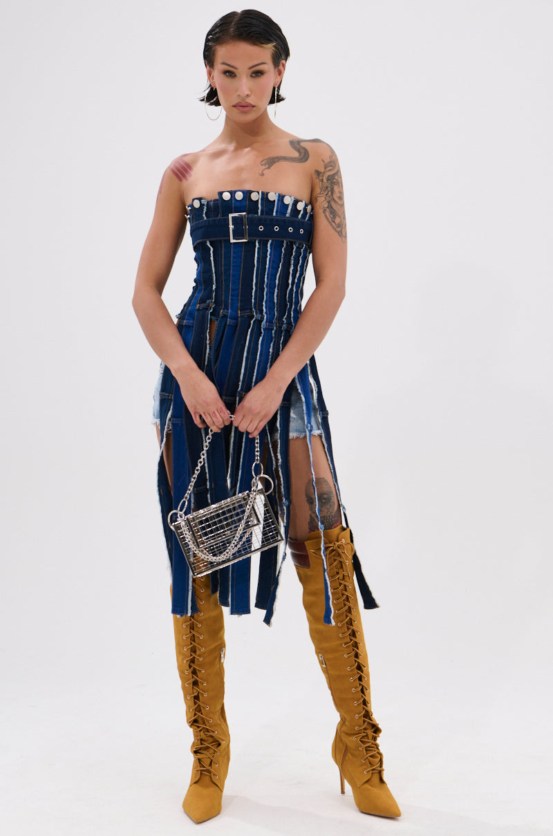 GOT A LOT GOING ON DENIM CORSET