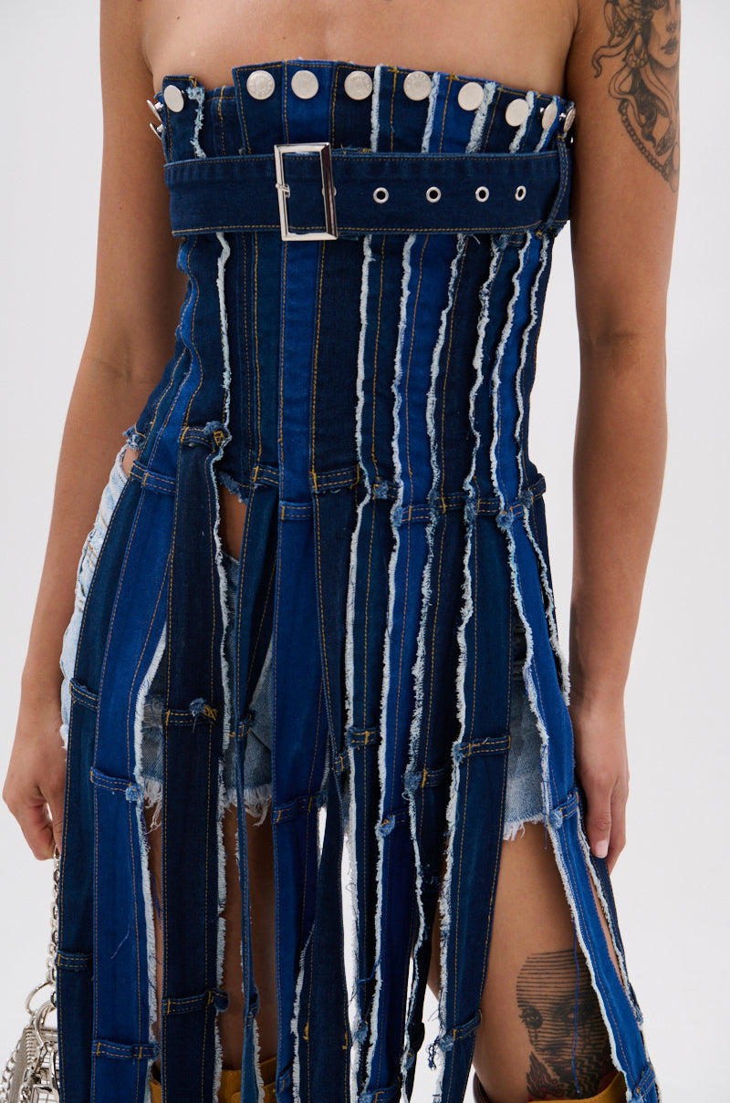 GOT A LOT GOING ON DENIM CORSET