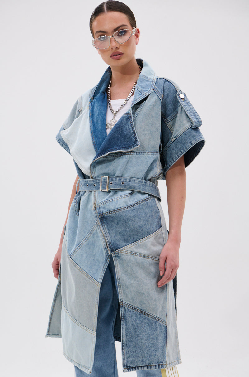 ESTELLE PATCHWORK DENIM VEST