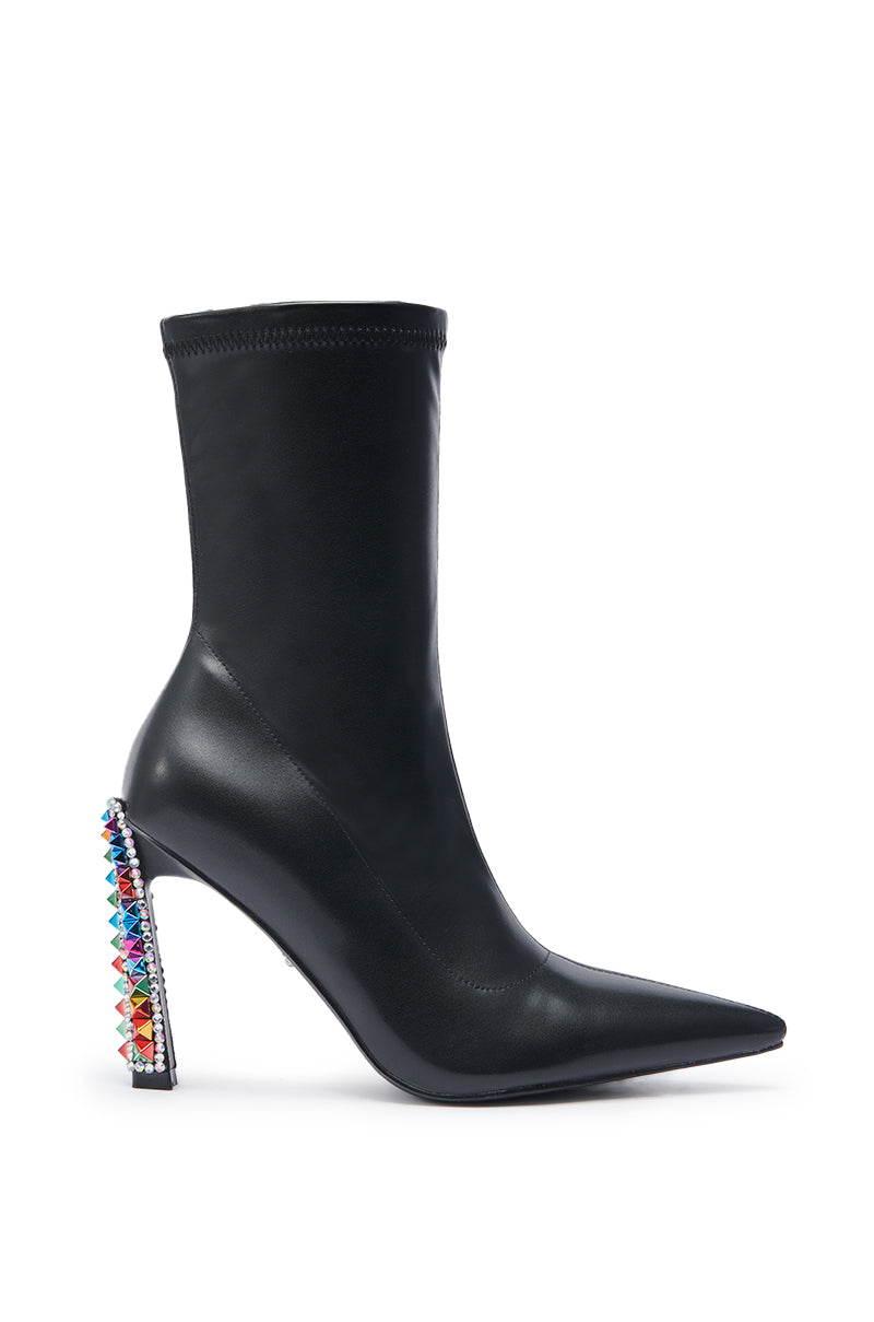 AZALEA WANG GRYFFON BLACK STILETTO BOOTIE