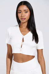 LEMONY EMILY BUTTON DOWN TOP IN WHITE