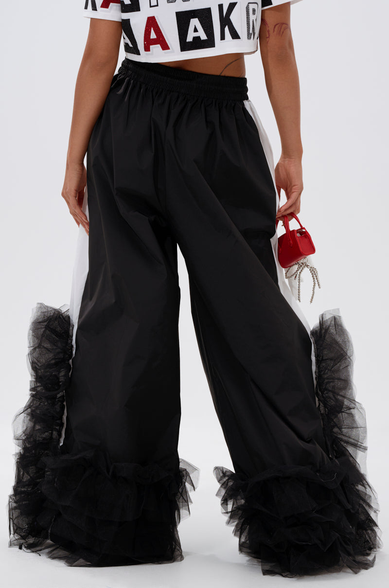 FEELING LIKE A BOSS TRACK PANT WITH TULLE TRIM