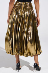 MONEY MAKER METALLIC MIDI SKIRT