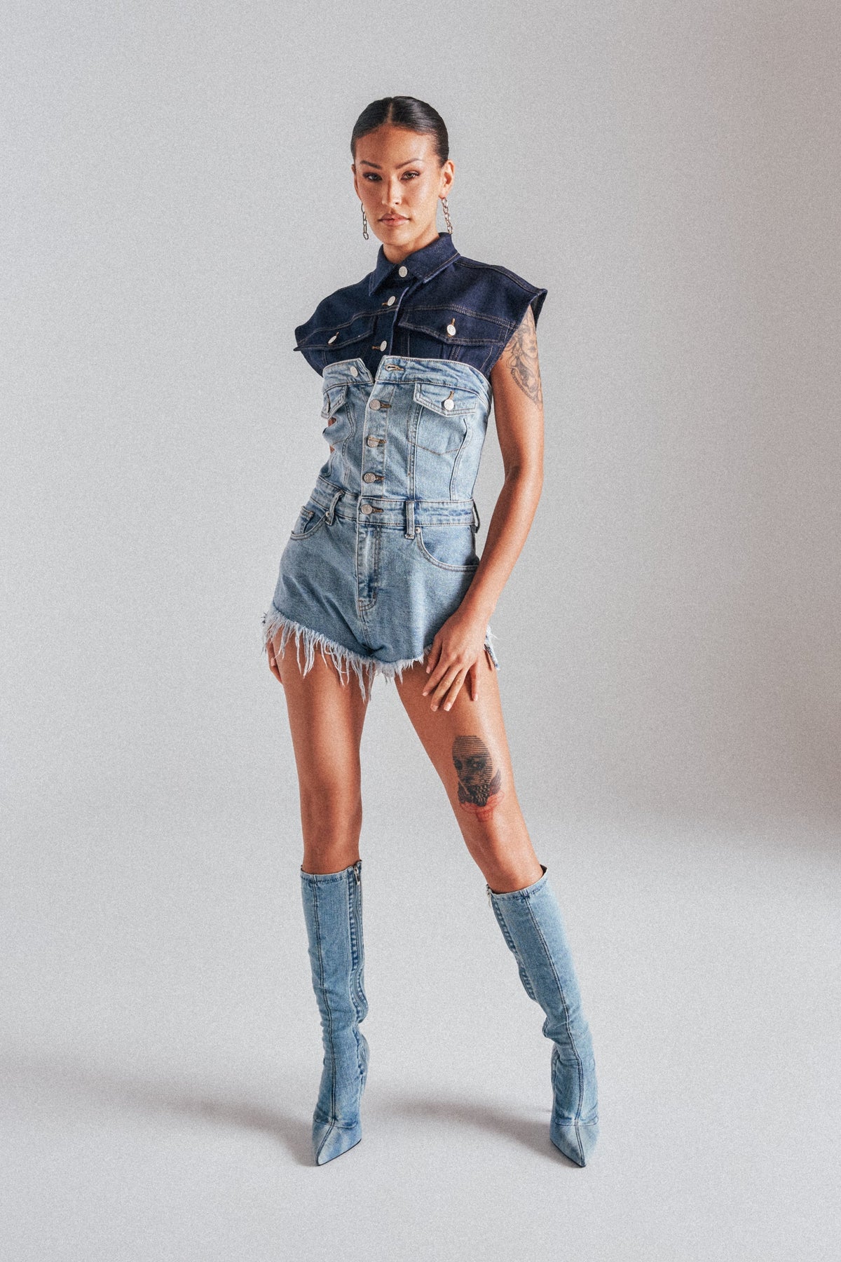 COOL IT COWBOY DENIM ROMPER