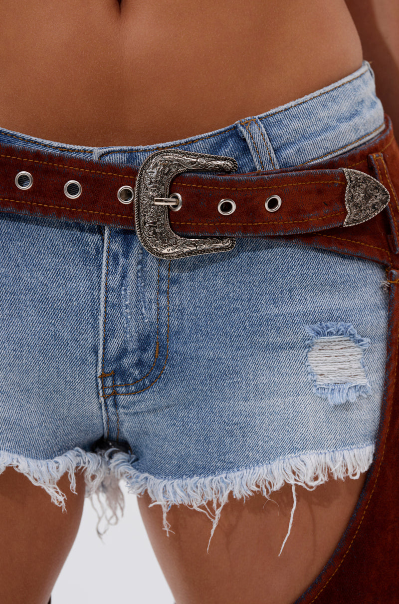 INCREDIBLE VELVET DENIM CHAPS