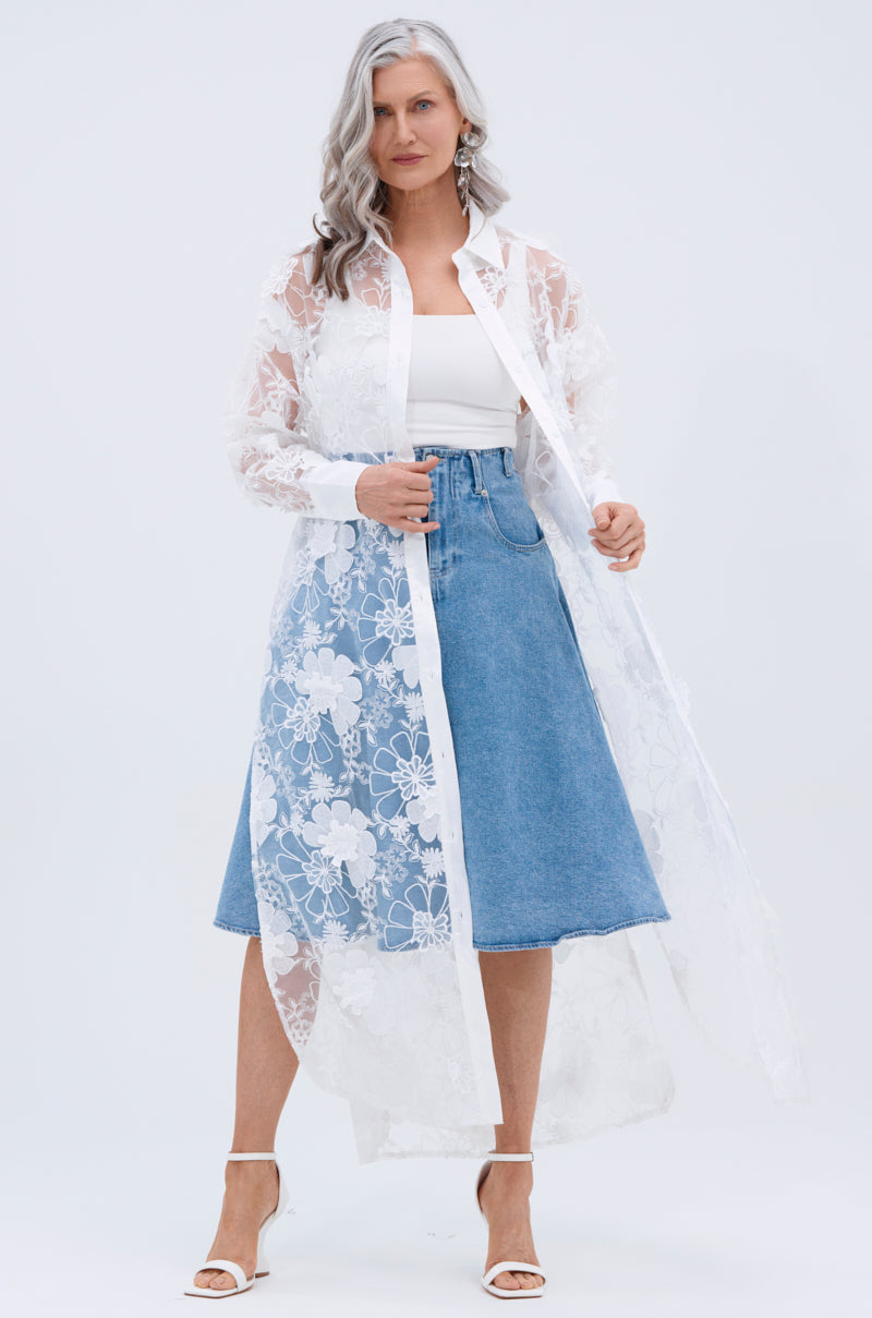 BRITNEY MIDI DENIM SKIRT