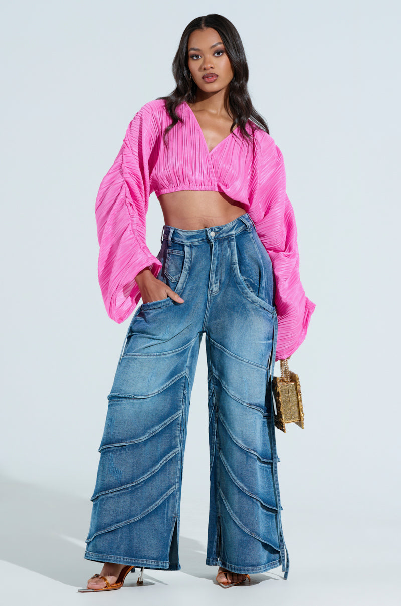 RIDE THE WAVE WIDE LEG DENIM JEANS