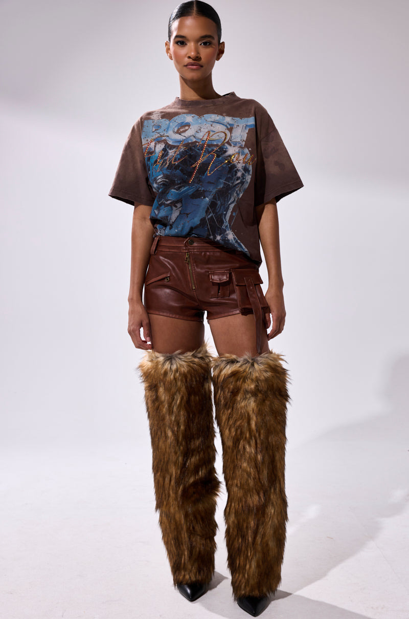 NICOLETTE FAUX LEATHER SHORT