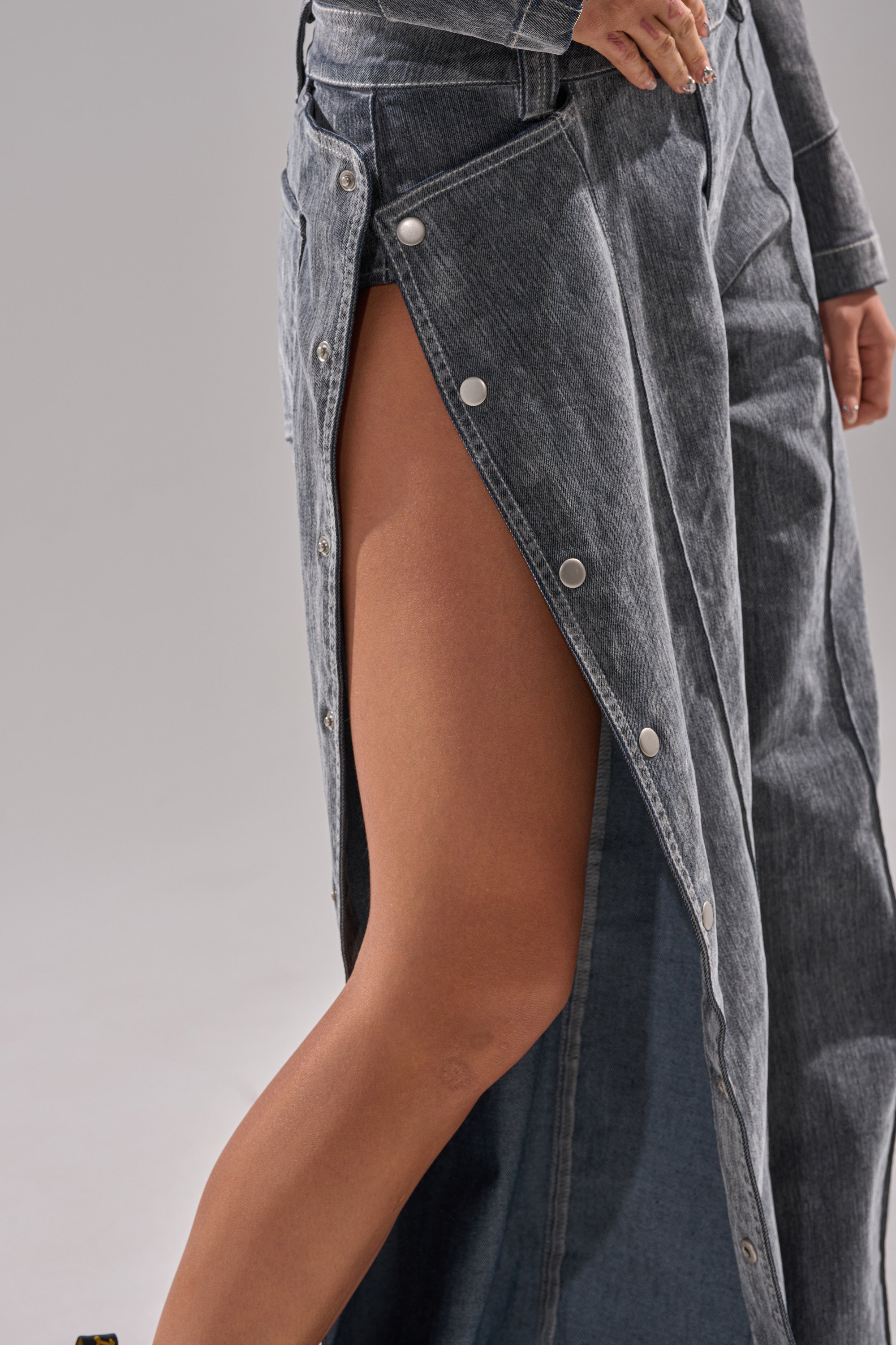 CATCHING EYES VELVET DENIM WIDE-LEG PANT