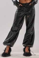 GET WITH IT FAUX LEATHER TROUSER