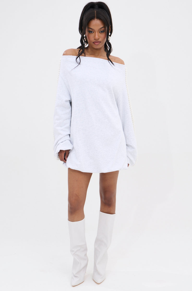 GORGINA OFF THE SHOULDER SWEATSHIRT DRESS