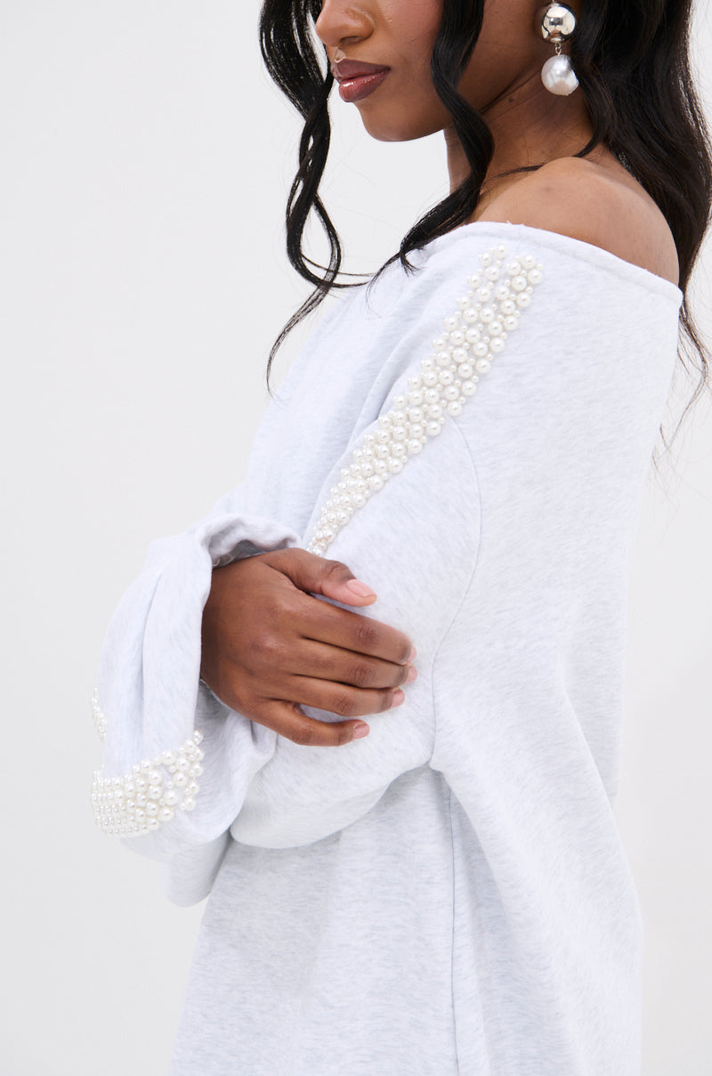 GORGINA OFF THE SHOULDER SWEATSHIRT DRESS