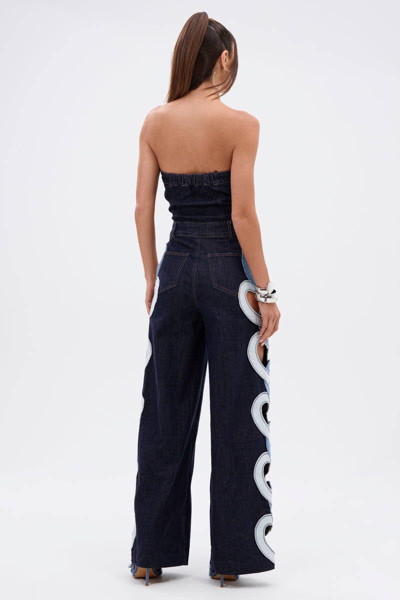 HEART EYES FOR YOU DENIM JUMPSUIT