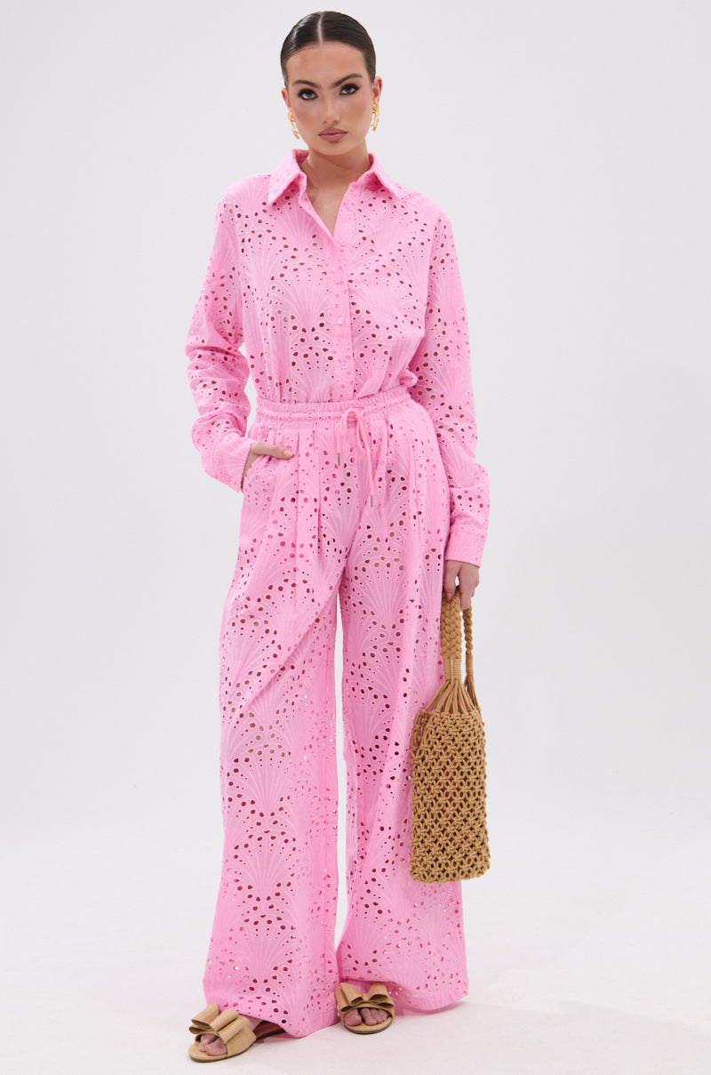JORDAN EYELET PALAZZO PANT