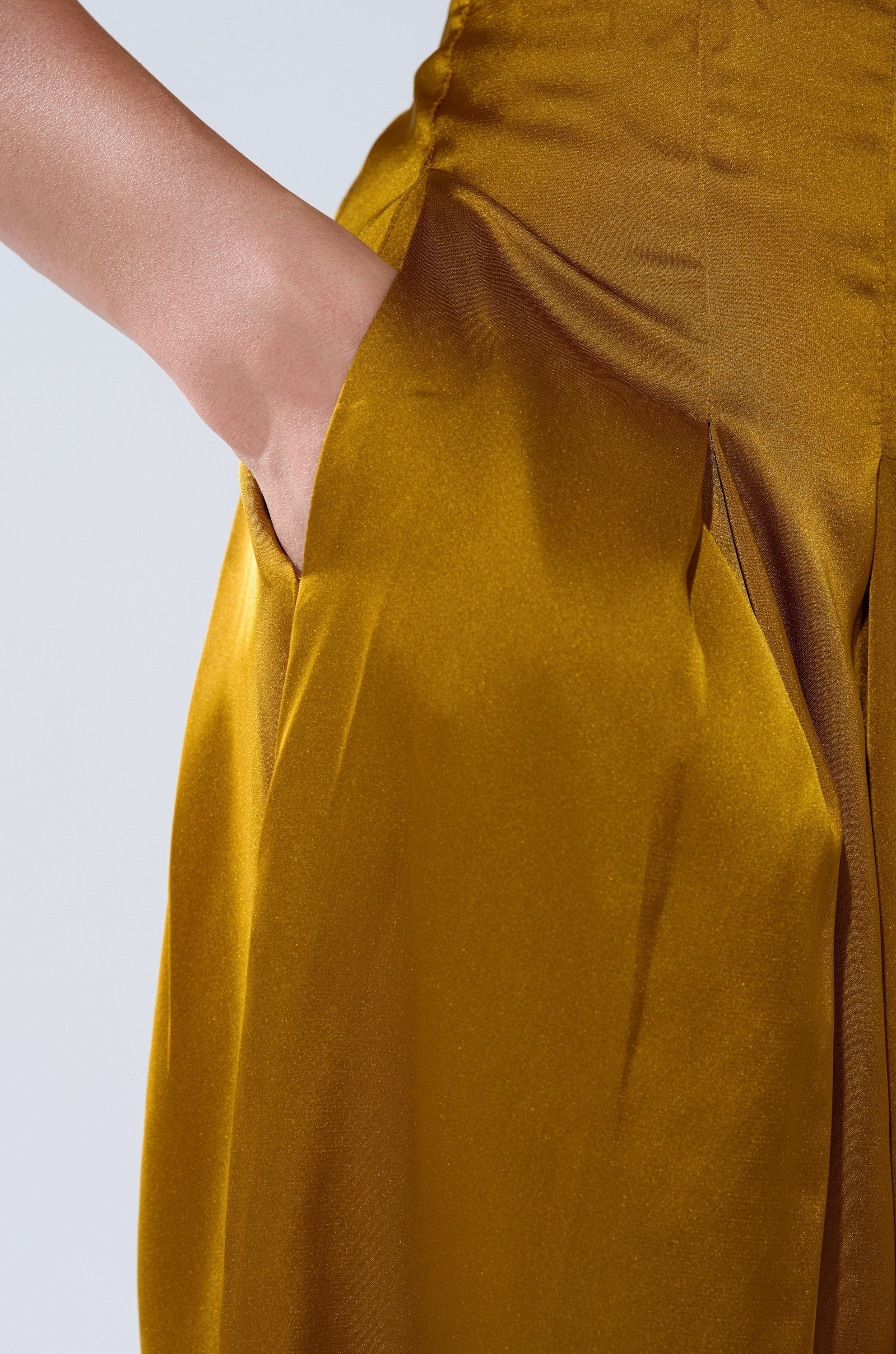 COCKTAIL HOUR WIDE-LEG PANT IN MUSTARD