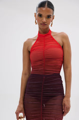 OH FIRE OMBRE MESH BODYSUIT