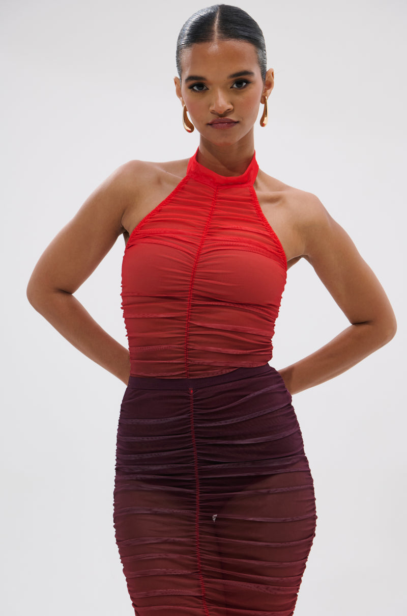 OH FIRE OMBRE MESH BODYSUIT