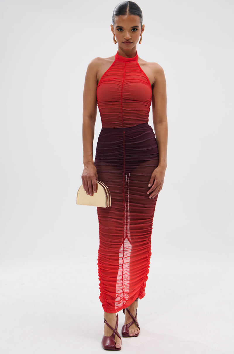 OH FIRE OMBRE MESH BODYSUIT