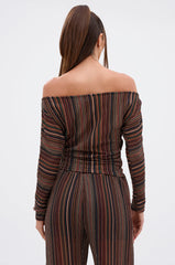 CANDICE STRIPE OFF THE SHOULDER BLOUSE