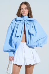 MASTERPIECE POPLIN PUFF LONG SLEEVE TOP