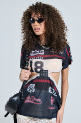 GIRL BOSS MOMENTS BLACK MULTI CUT OUT TSHIRT