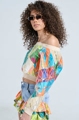 LIFE IS BUT A DREAM OFF THE SHOULDER SWEATSHIRT