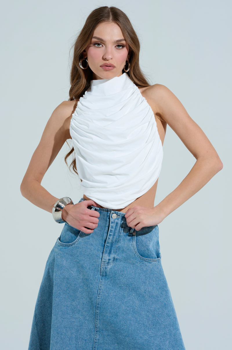 MIAMI NIGHTS HALTER NECK TIE BACK TOP