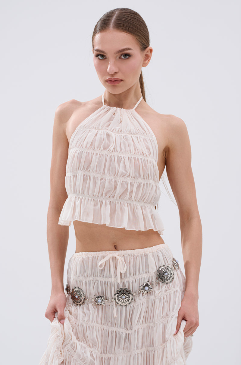 JUST KEEP GOIN HALTER TOP
