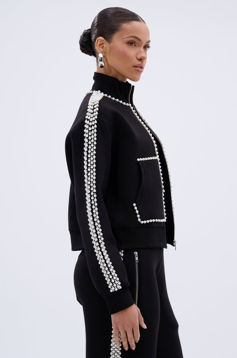 PEARL GIRL ZIP UP SWEATSHIRT