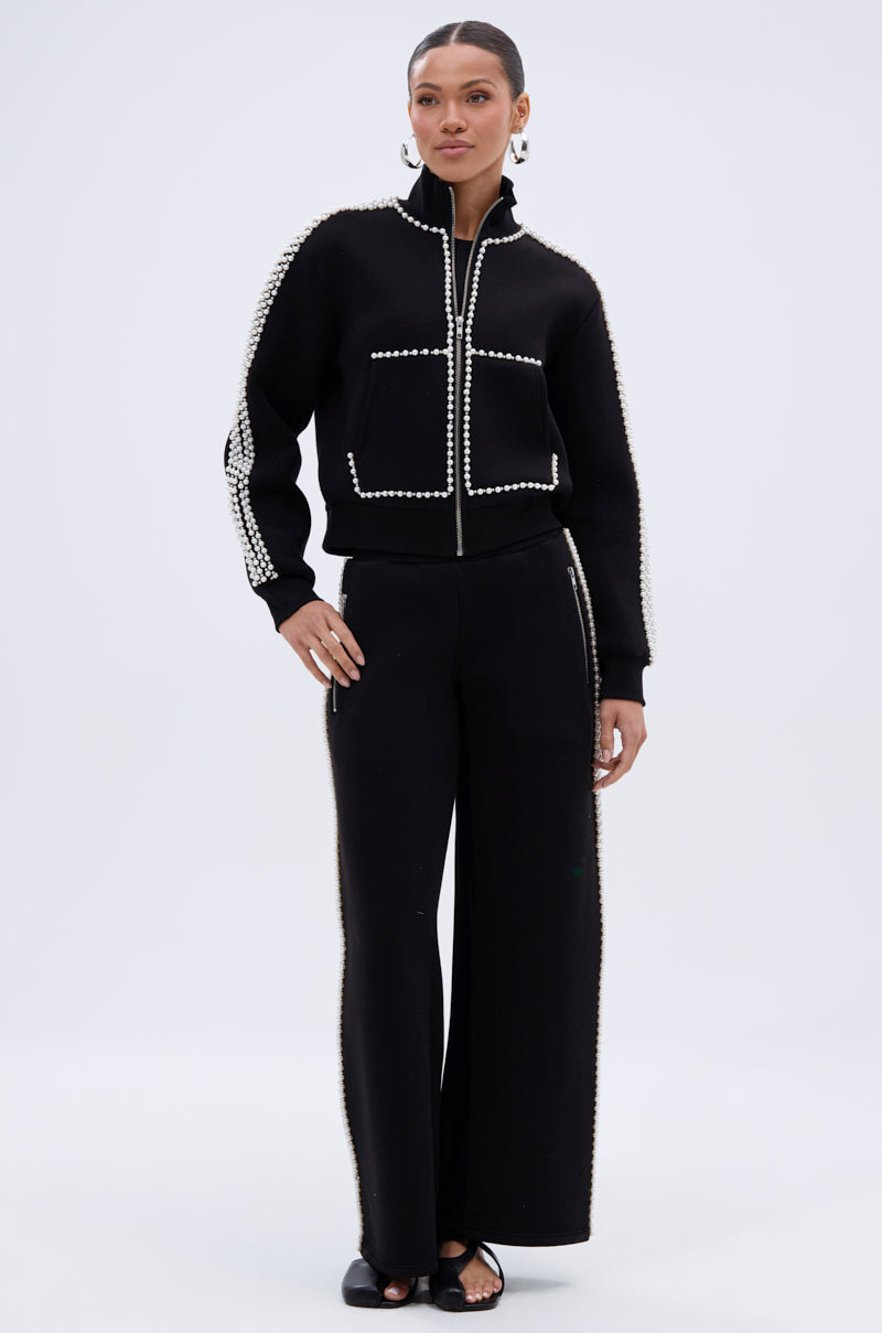 PEARL GIRL ZIP UP SWEATSHIRT