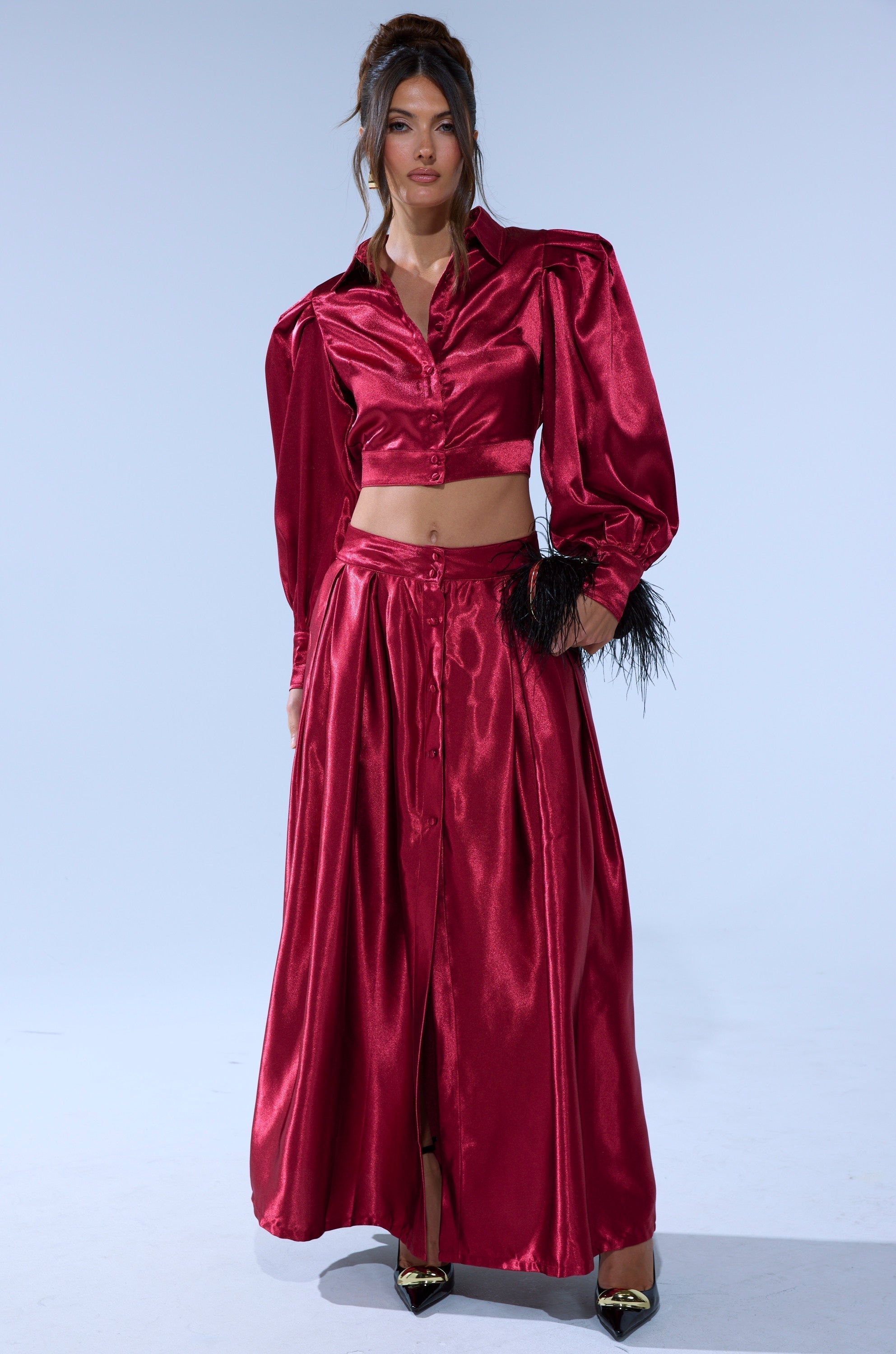 CANDICE SATIN MAXI SKIRT
