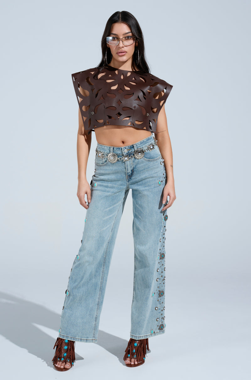 LAY LOW CUT OUT BLOUSE