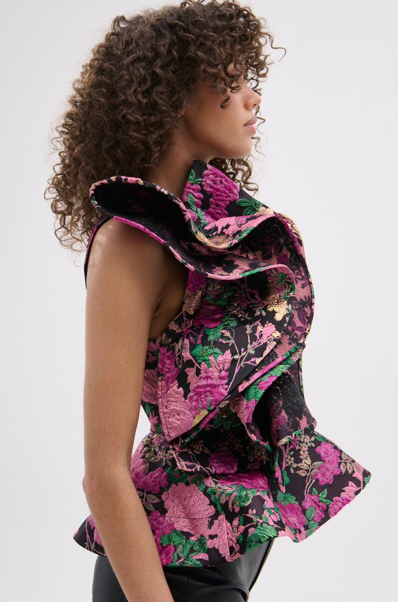 JULIETTE EXAGGERATED RUFFLE BLOUSE