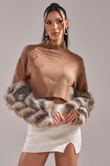 PAWS OFF FUR CUFF SWEATER