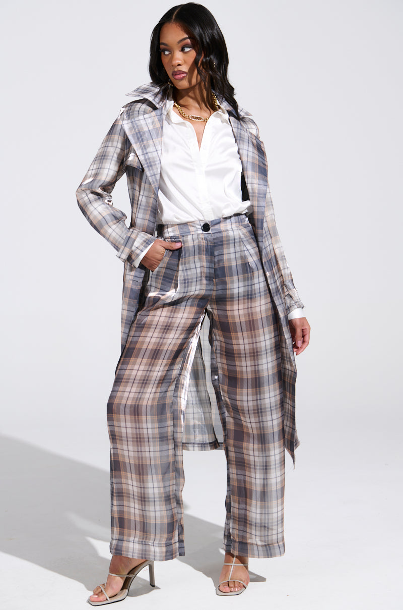 PLAID ABOUT YOU SHEER PANT