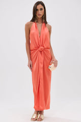 KNOT MY PROBLEM SATIN MIDI DRESS