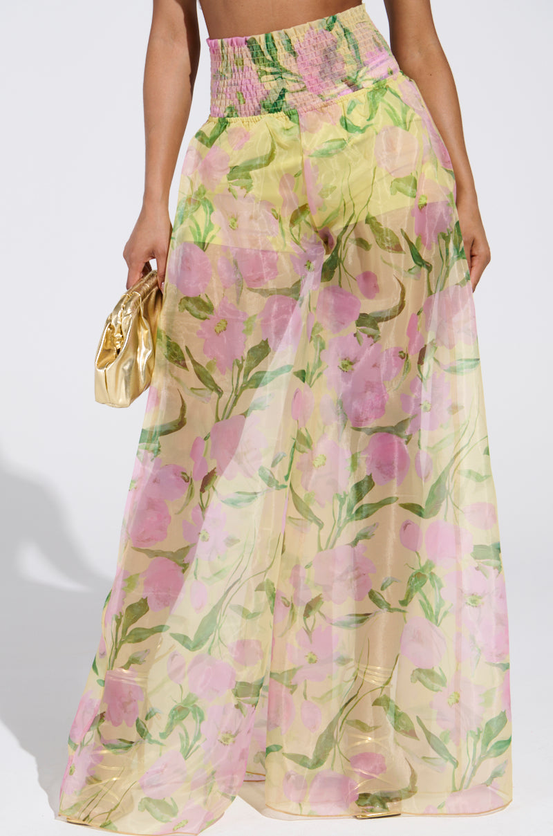 FLOWER POWER WIDE LEG PALAZZO PANT